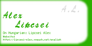 alex lipcsei business card